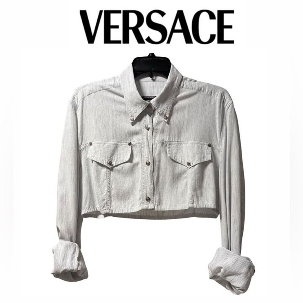 Vintage Versace Oxford Button Down Shirt Reworked Designer